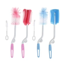 Новинка, 3 шт./набор, губка для детских сосок, очиститель соски для бутылочек, набор кистей для молока, Детские щетки для бутылочек, чистящие средства, разные цвета