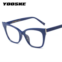 YOOSKE ретро оптические очки оправа для женщин люксовый бренд прозрачные очки в большой оправе женские кошачий глаз прозрачные линзы