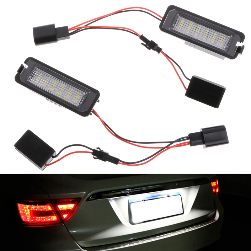 

For Vw Golf Mk4 Mk5 Mk6 Passat B6 Eos Led Number License Plate Light Error Free