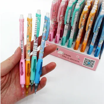 

4 pcs/lot Unicorn Side Press Mechanical Pencil Cute Pencil Automatic Pen For Kid gift School Office Supplies Escolar Papelaria