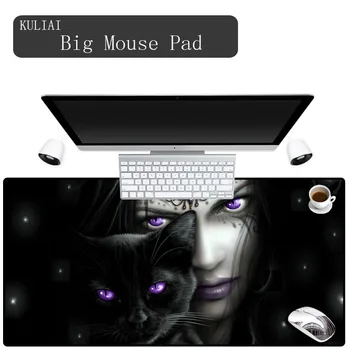 

XGZ Black Bottom Cats and Girls Mouse Pad Gaming PC Notebook Game Machine Speed Mouse Tiger Mats Rectangle MousePads Rubber