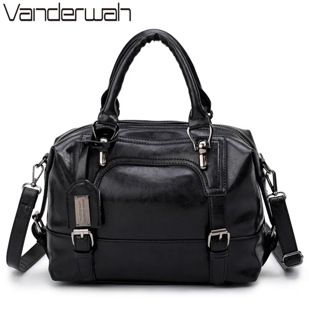 VANDERWAH Boston женская сумка винтажные Наплечные сумки с четырьмя ремнями блестками