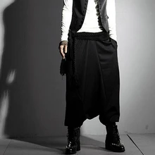 27-39! Для мужчин мужские брюки-шаровары, есть плюс размеры, свободные брюки с низкой посадкой Штаны с удлиненным шаговым швом для Штаны сценический костюм певица костюмы одежда