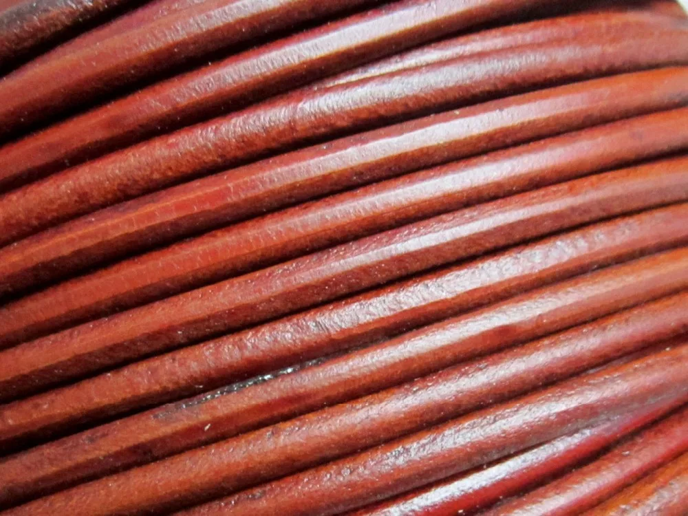 4mm Round leather Distressed genuine cord Ancient brown | Украшения и аксессуары