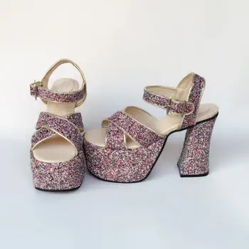 

Princess sweet lolita shoes Sponge cake women's shoes crushed stone candy waterproof summer good looking sandals an7540