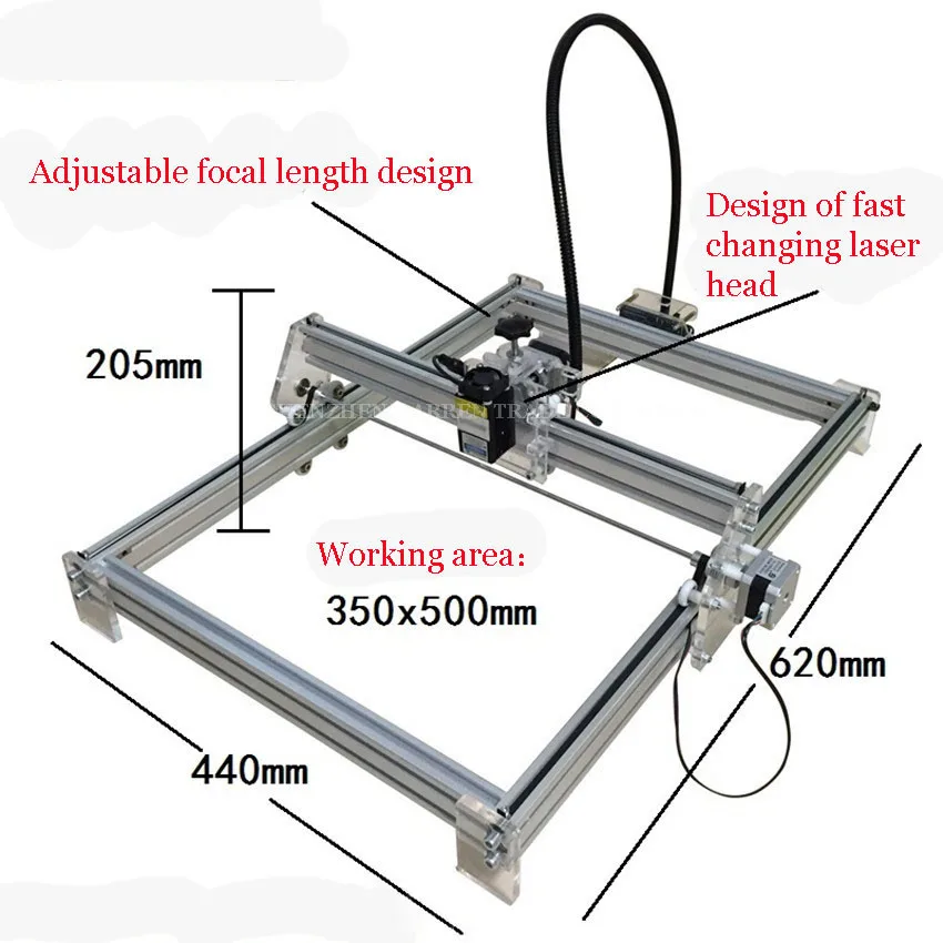 

1PC 1000mW DIY Desktop Mini Laser Engraver Engraving Machine Laser Cutter Etcher 35X50cm Adjustable Laser Power