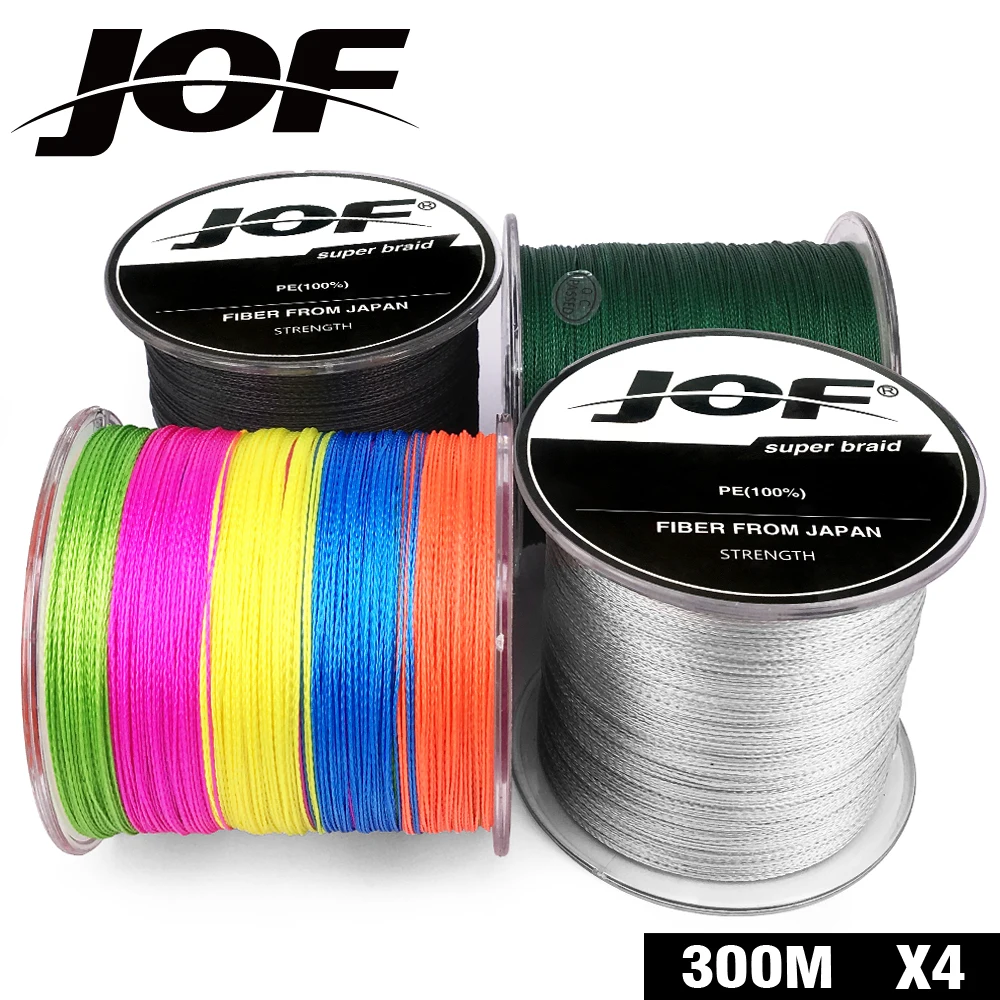 300 м JOF Фирменная японская многонитевая плетеная рыболовная леска 100% PE от 10 фунтов