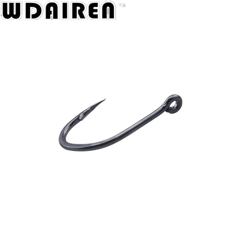 WDAIREN 100 قطعة/الوحدة الكربون الصلب 3 #-12 # الصيد هوك دائم Pesca الرقصة رئيس الصيد السنانير مع حفرة الكارب معالجة مربع WD-141