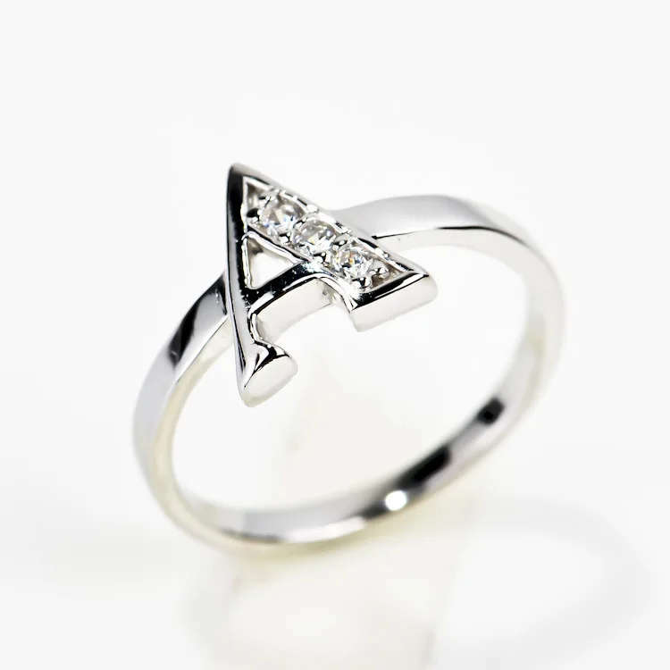 Genuine Sterling Silver Jewelry Wholesale A Letter Children Ring.Lovely