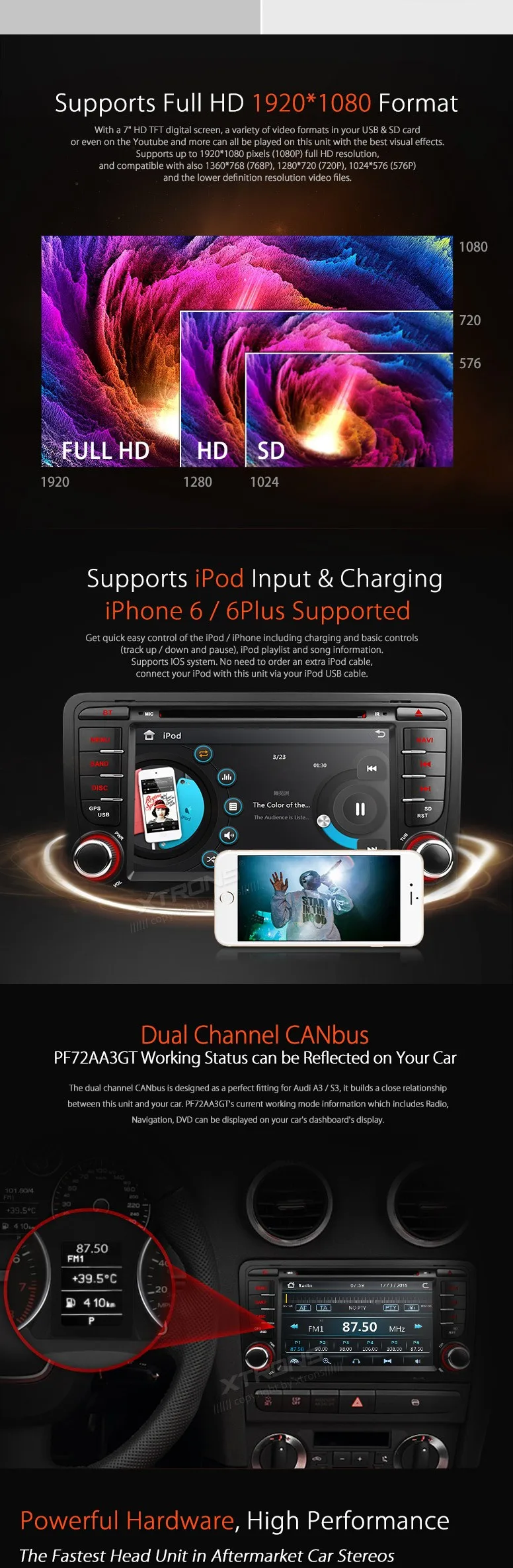 Clearance 7" Capacitive Touch Screen Special Car DVD for Audi A3 2003-2013 & Audi S3 2003-2013 with External DVR Camera Support 2