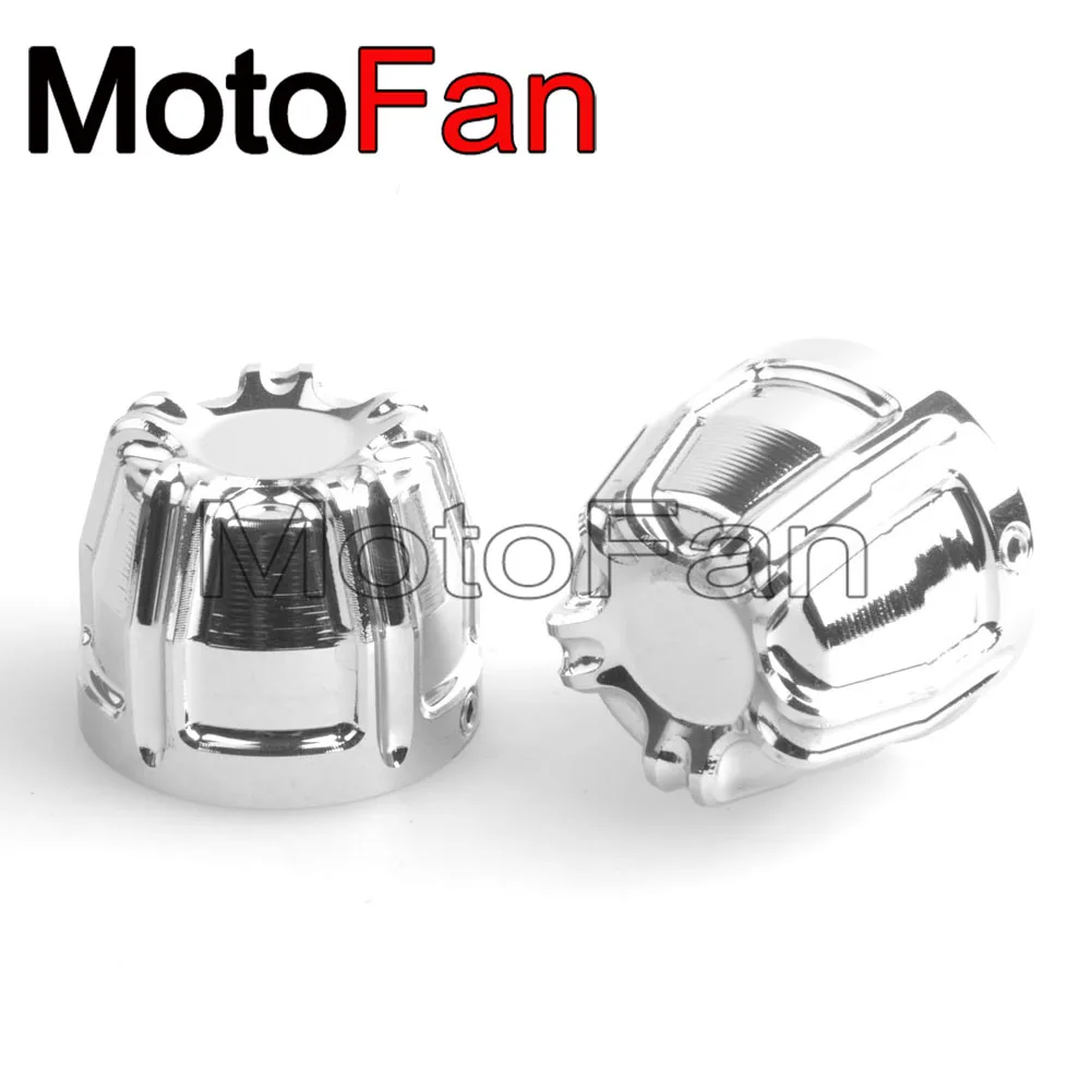 Motorcycle Front Axle Nut Caps Covers Chrome Kit for Harley Davidson