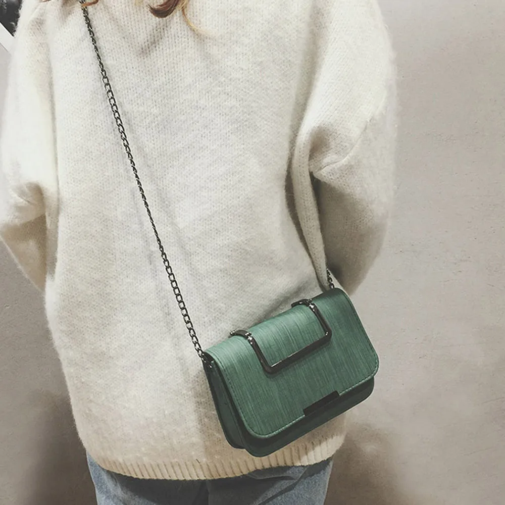 

Elegant Design 2019 Fashion Women Solid Button Hasp Square Color Shoulder Bags Simple Soft Messenger Phone Bag Versatile #7