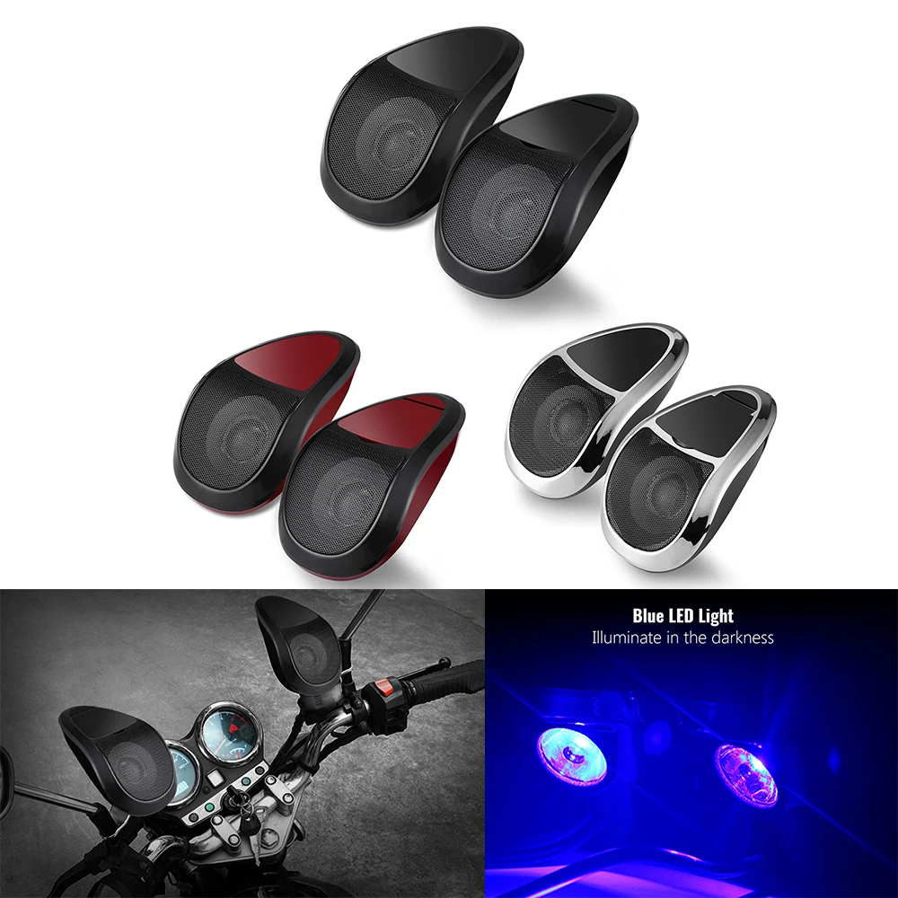 

2PCS Motorcycle Audio Player Bluetooth Speakers with LED Light MP3 Wireless Music Playing Waterproof Motor Woofer FM Radio 12V