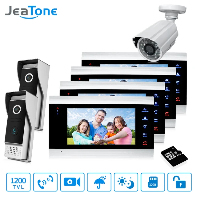 Cheap 7'' Video Door Phone Doorbell Intercom 2 to 6 Access Control Intercom System Motion Detection +1200TVL Outdoor Camera + 32G Card Cheap 7'' Video Door Phone Doorbell Intercom 2 to 6 Access Control Intercom System Motion Detection +1200TVL Outdoor Camera + 32G Card