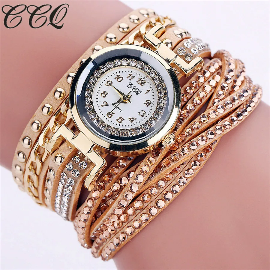 

CCQ High Quality Brand Women Watch Fashion Analog Quartz Ladies Dress Rhinestone Ladies Watch Bracelet Wristwatches Gifts reloj