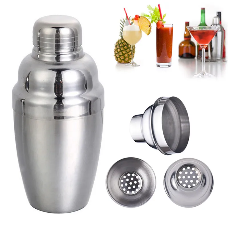 

250ml/350ml Stainless Steel Martini Cocktail Shaker DIY Wine Shaker Mixer Bar Tools Professional Bartender Tools