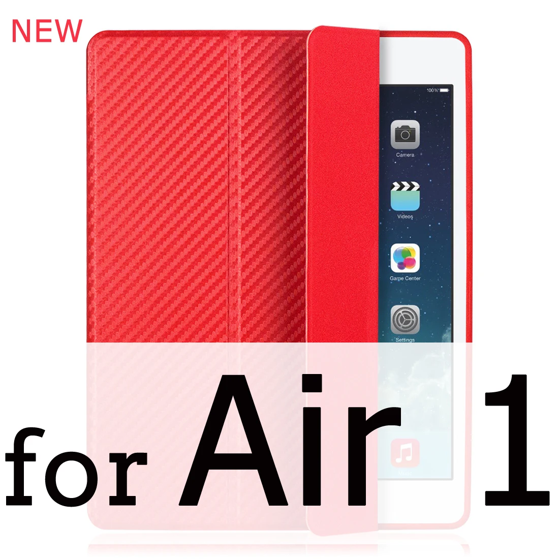 Для iPad Air Чехол Air 2 Air 1 Funda силиконовый мягкий задний Тонкий чехол из искусственной кожи для Apple iPad Air 1 2 5 6 Чехол TriFold Stand Smart Cover - Цвет: Cool Red 1