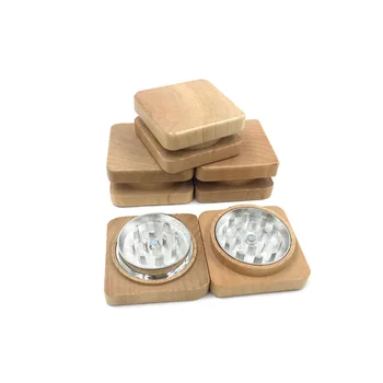 

New 52 mm solid wood herb grinder tobacco herb spice crusher wooden handle spice Free Delivery