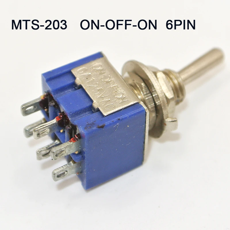 Blue On-Off-On 6pin