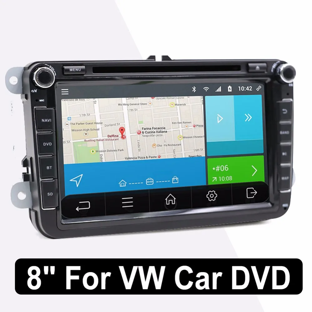 2 din tape recorder Aux gps Quad Core android 7.1 car dvd player TV For VW Skoda POLO GOLF 5 6 PASSAT CC JETTA TIGUAN TOURAN