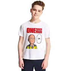 2018 летняя детская футболка один удар человек герой Сайтама Oppai с рисунком аниме детские футболки летняя футболка для мальчиков и девочек