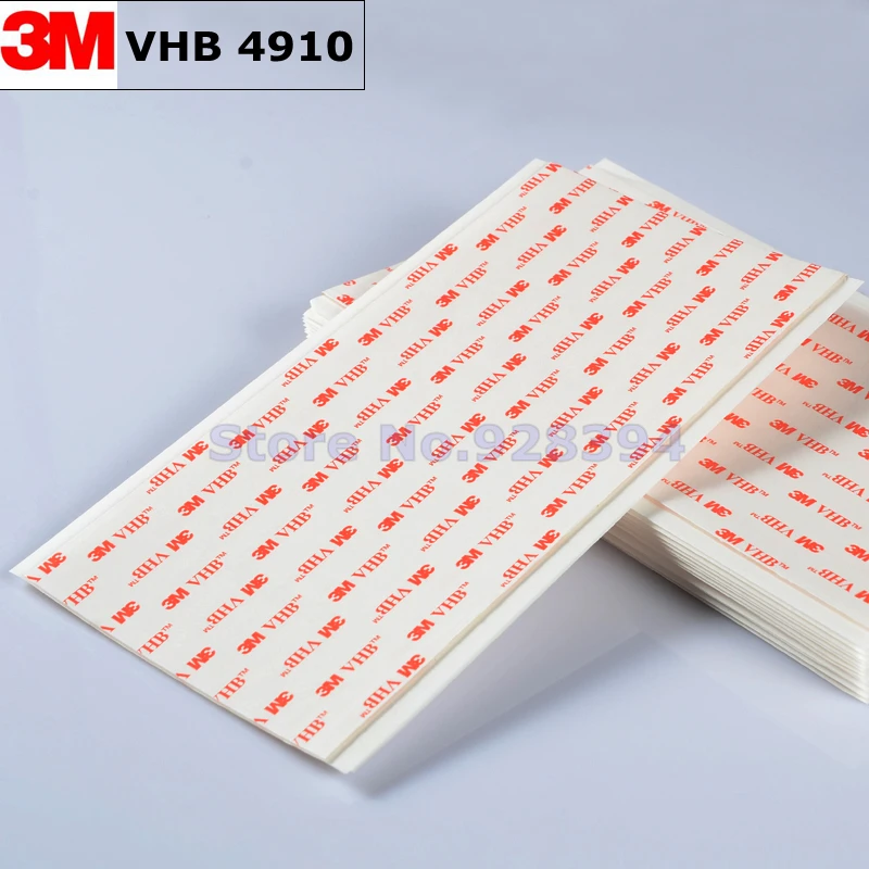 50 шт./лот 3 М VHB 4910 двусторонняя клейкая лента с акриловой пеной лента Монтажная лента прозрачный 200 мм x 100 мм x 1 мм