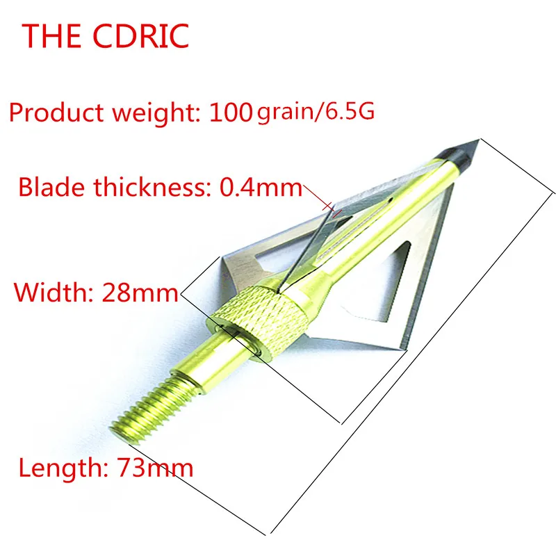

6Pcs/lot 6Color Hunting Crossbow Arrow Broadhead With 3 Fixed Blades for Archery & Shooting