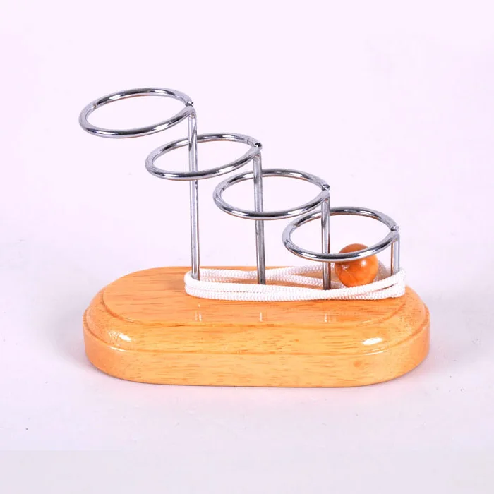 Деревянная 3D головоломка игрушка топология интеллектуальная петля головоломка Kong Ming замок нанизывание разблокировка развязать веревку подарки