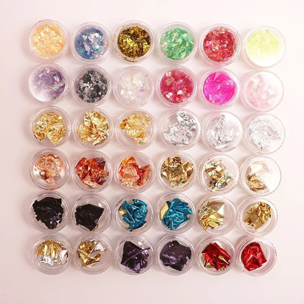 36 шт. Фольга для ногтей ноготь двусторонний маникюрный полировка фольгой наклейка из фольги комплект передачи обертка из фольги клейкие переводные наклейки для украшения ногтей