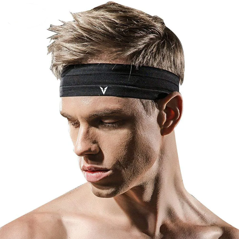 2PCS Sports Headbands Women&Men Moisture Wicking Athletic Stretchable Sweatband