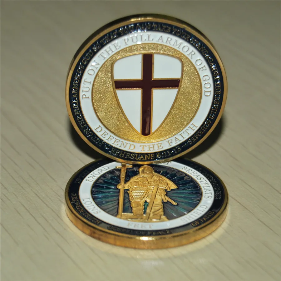 NEW Female Put On The Full Armor Of God Defend The Faith Challenge Coin (24)