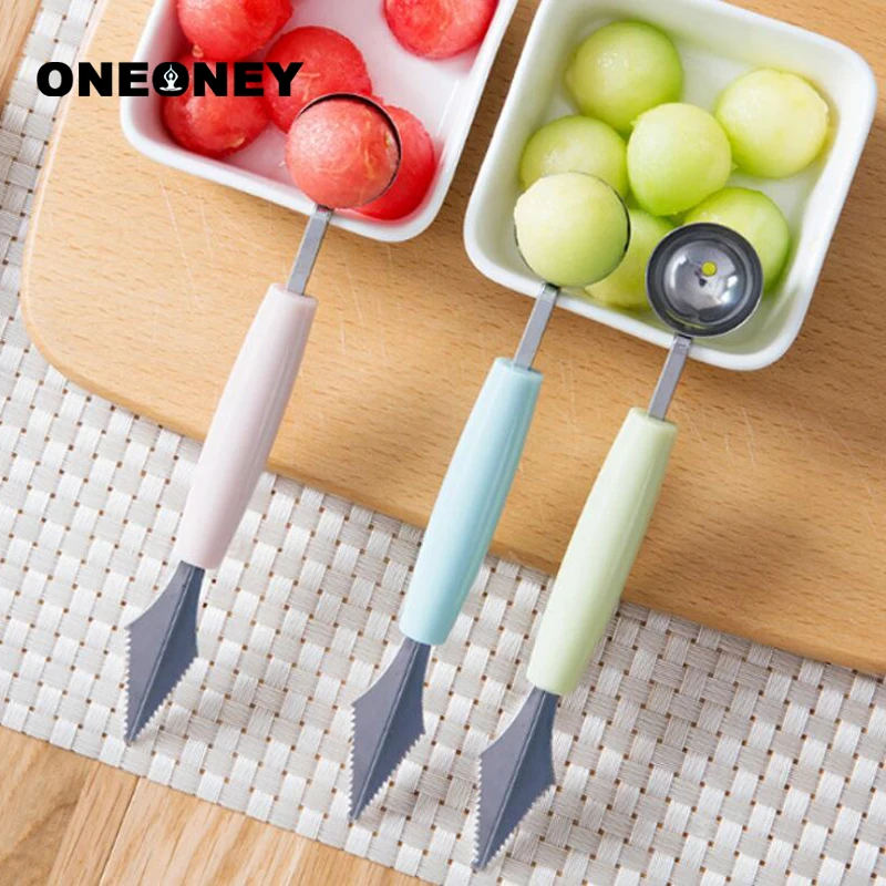 Oneoney 1 шт. гофрированный нож для фруктов выкопания ложка шарик резьбы арбуз
