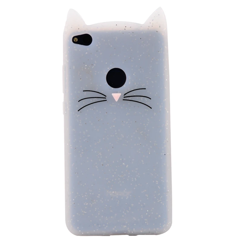Cat Phone Case For Huawei P8 Lite 2017 Case P9 lite Cover 3D Cute Cartoon Silicone TPU Black Cat Ear Case For HuaweiP8 lite Capa (1)