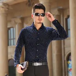 2018 HETOBETO мужская одежда рубашка с длинным рукавом мужской Бизнес Повседневное выдалбливают Модные Формальные Рубашки Slim Masculina Camisa