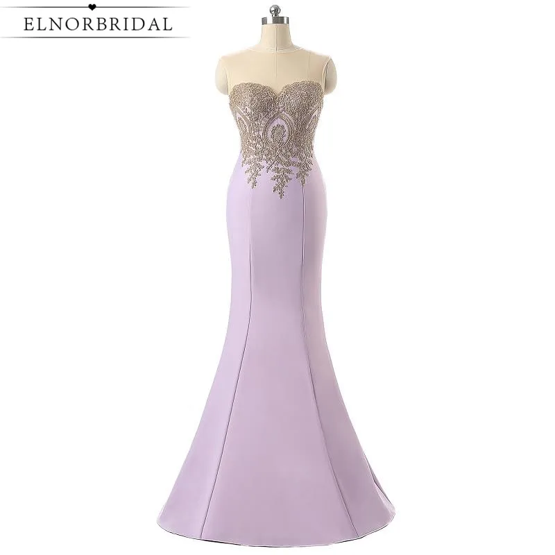 

Lavender Prom Dress Mermaid 2019 Sexy Birthday Dresses Robe De Soiree Longue Satin Cap Sleeve Sheer Formal Women Evening Gowns