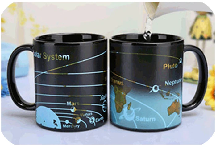 Transhome креативная керамическая Кофейная Кружка 380 мл фарфоровые меняющие цвет кружки Солнечный Dis цвет ation чашка карта земли Хамелеон чашки подарок