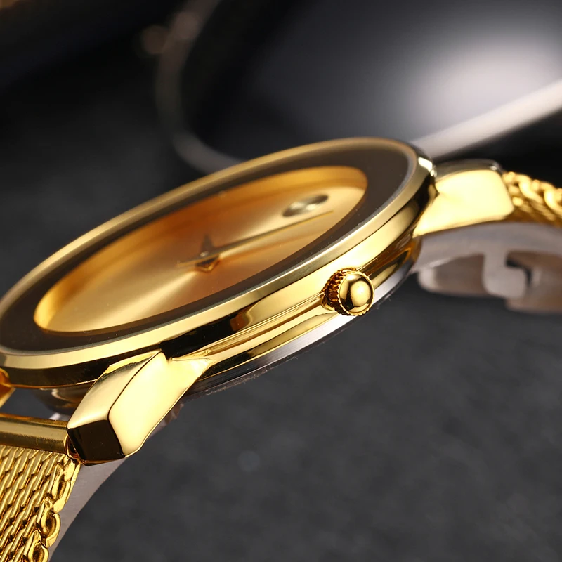 Miss Fox Ladies Gold Watch Women Famous Brand Minimalist Steel Mesh Simple Geneva Watch Women Waterproof Xfcs Role Quartz Watch 