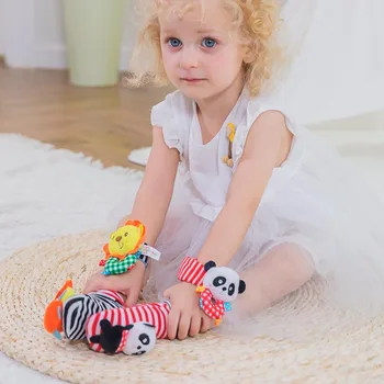 

1Pair Baby Plush Toy Cartoon Animals Wrist Bell Soft Plush Toys for Infant S7JN