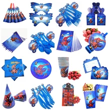 

Spider man Party supplies Napkins Plates Tablecloth Popcorn Supplies Cups Knives And Forks Spoons Birthday Party Decoration