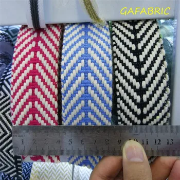 

Wholesale 40Yards Woven Cotton Webbing Two-color Cotton Braid Webbing 4cm Width Twill Ribbons GAFABRIC Brand Webbing 2.5mm thick
