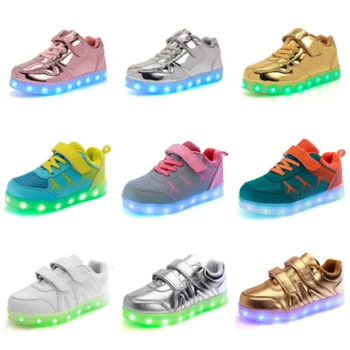

Kids Shoes for Baby Girls USB Charger Led Lighted Casual Sneakers for Baby Boy with Flashing Luminous Classical Children Shoes