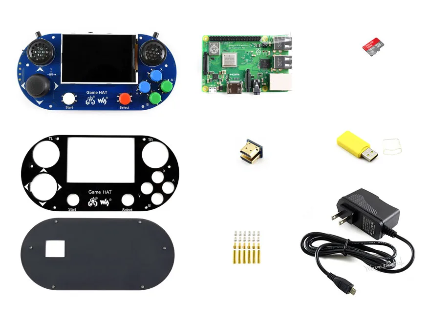 Waveshare игровой консоли Development Kit G Raspberry Pi 3 Model B+ Micro 16 Гб sd-карта поддерживает Recalbox/Retropie