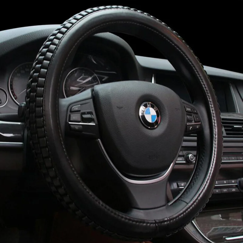 4Colors Leather Steering Wheel Cover Sport Style Car Covers,Fit Most Car Styling Factory