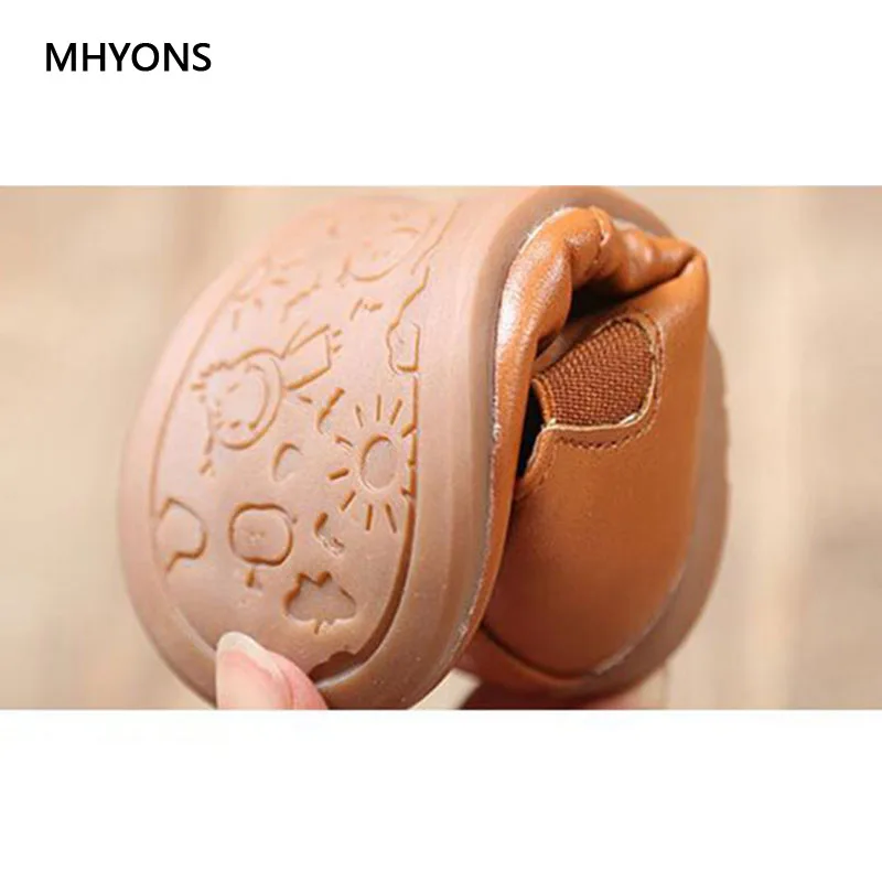 Новинка 2019 кожаная обувь MHYONS для девочек детская мальчиков и Винтажная принцессы