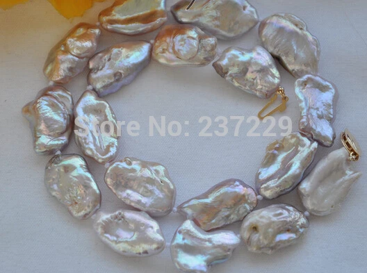 

HOT## Wholesale price FREE SHIPPING^^^^18mm purple baroque keshi reborn freshwater pearl necklace 16inch