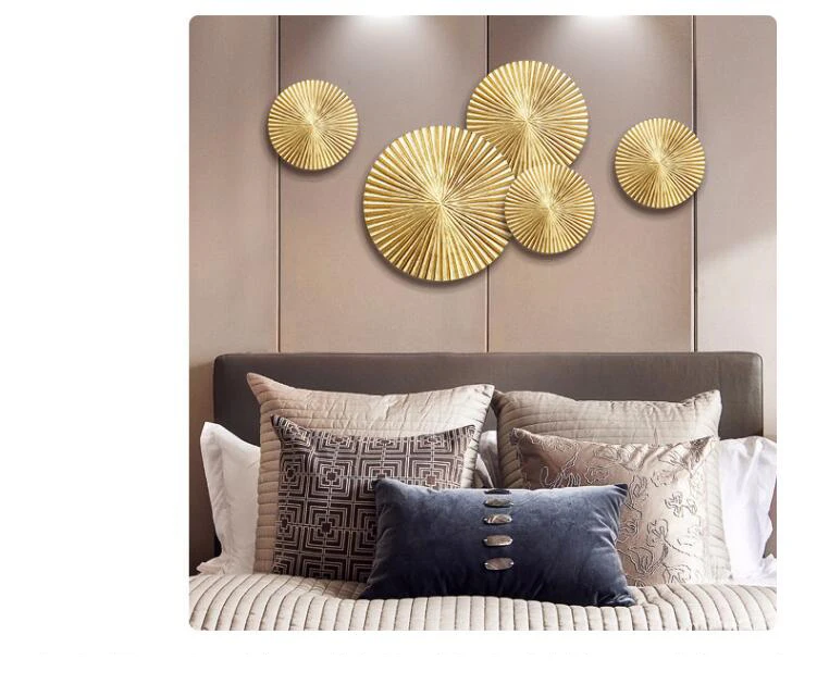 Китайский роскошный настенный круглый золотой орнамент МДФ деревянный материал настенные аксессуары домашний диван Настенная роспись украшение ремесла