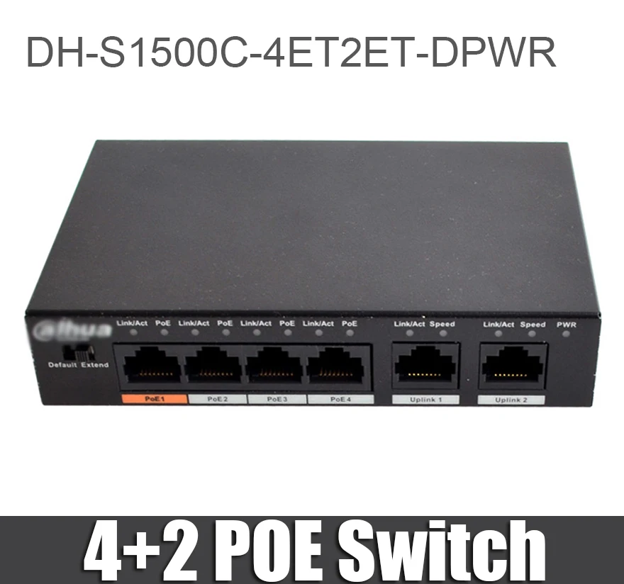 Dahua DH S1500C 4ET2ET DPWR 4CH Switch with 250m Power Transit