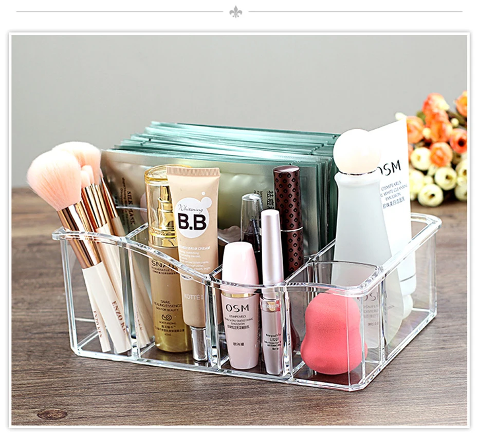 9 Lipstick Holder Display Stand Clear Acrylic Cosmetic Organizer Makeup Case Sundry Storage makeup organizer organizador  (9)