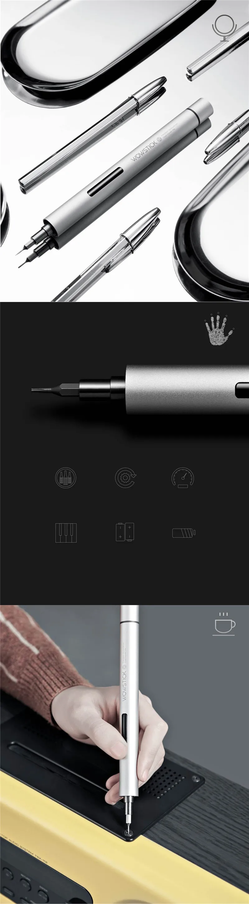 Wowstick алюминиевый сплав SE электрический отвертка Беспроводная отвертка инструмент для ремонта для ежедневного ремонта Pprojects