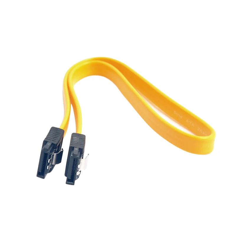 2 шт. 90 градусов/прямоугольный SATA III кабель 6,0 Гбит/с закрывающая защелка 50 см желтый QF66